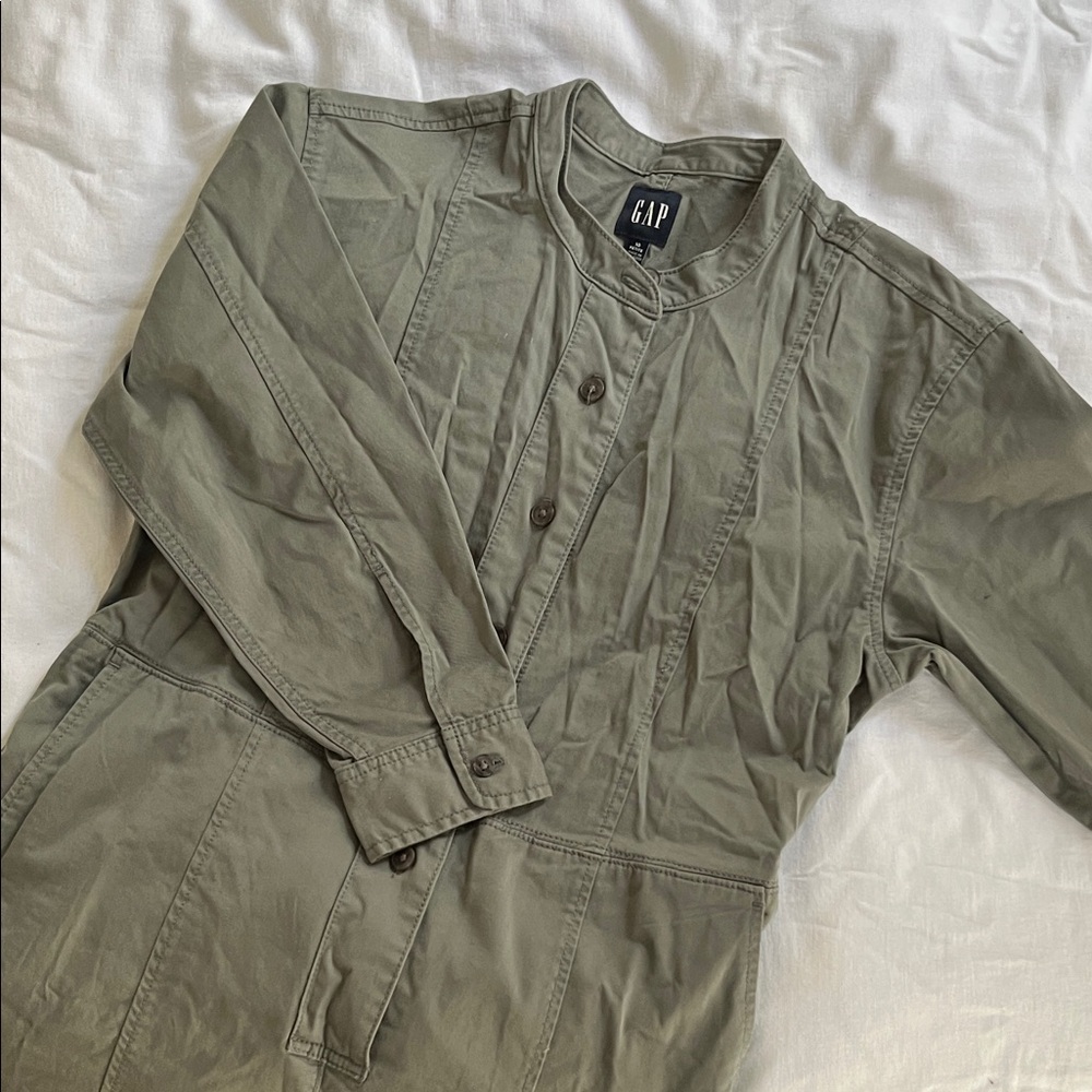 NWOT GAP Sage Green Long Sleeve Boilersuit Jumpsuit